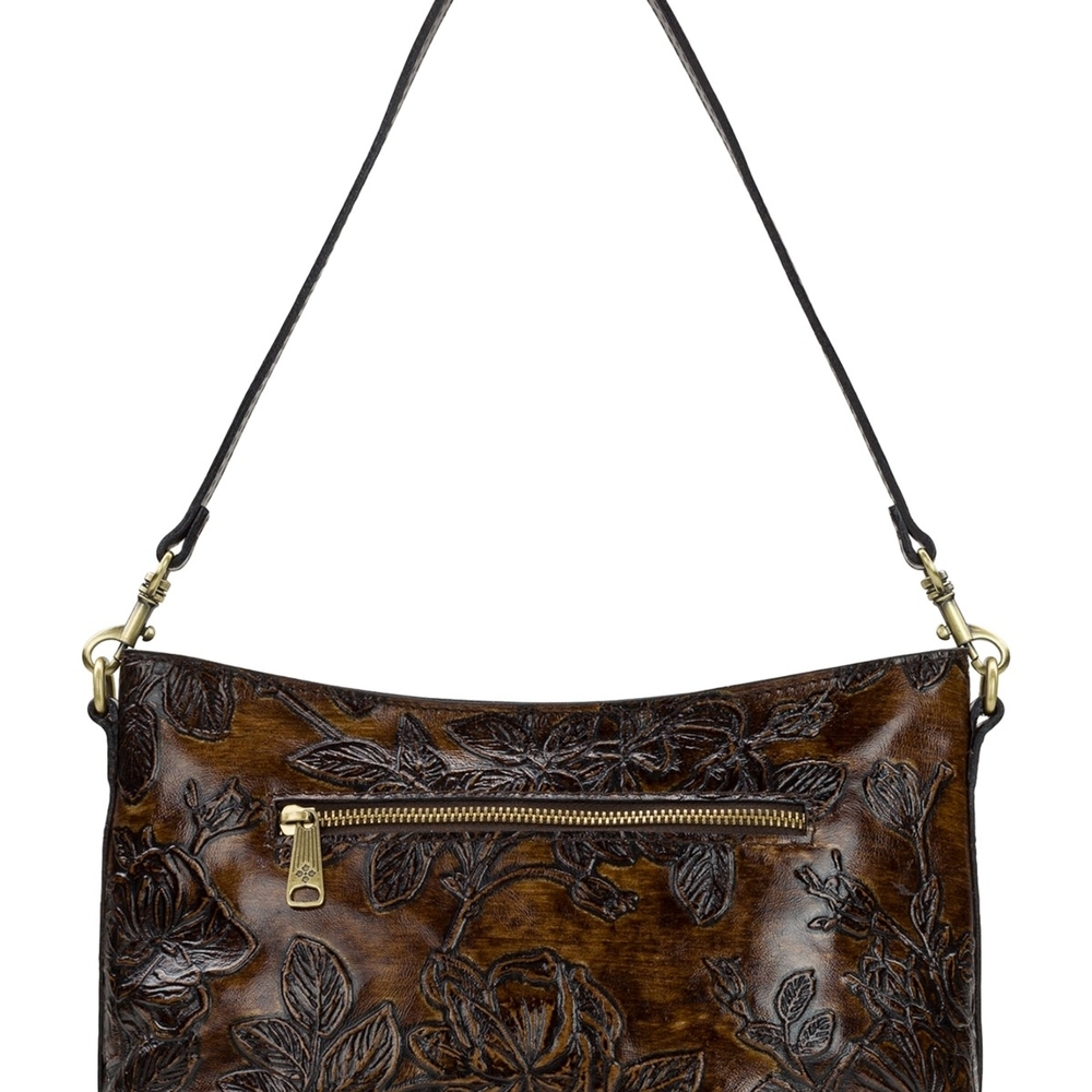 Patricia Nash Betta Medium Leather Crossbody, - Brown Bark Le